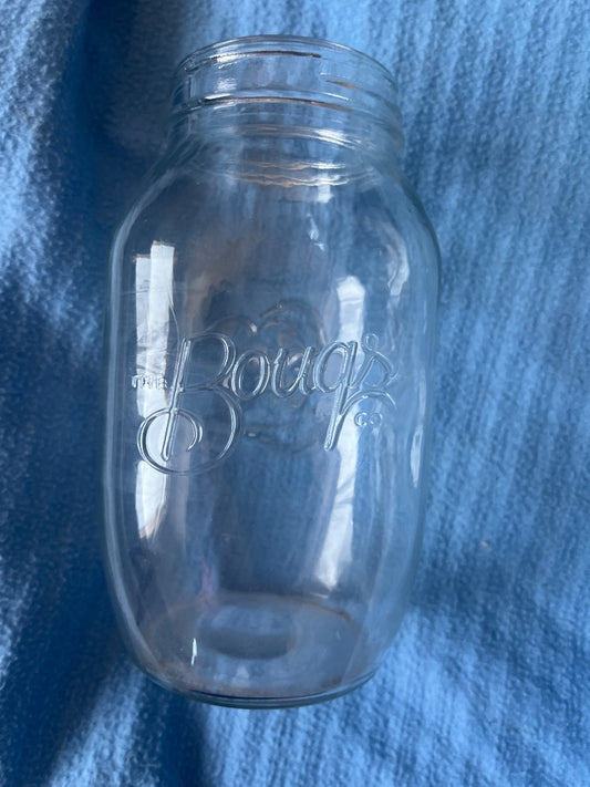 Vintage Bougs floral mason jar