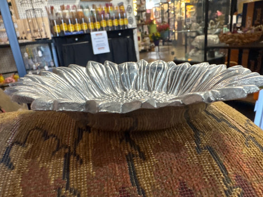 Silver Sunflower Trinket Tray