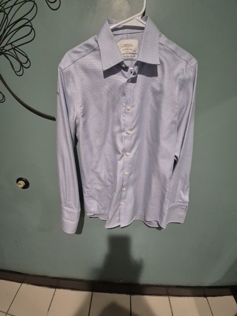 Blue Charles Tyrwhitt Button Up Dress Shirt, 15 1/2 - 33in Non Form Extra Slim Fit