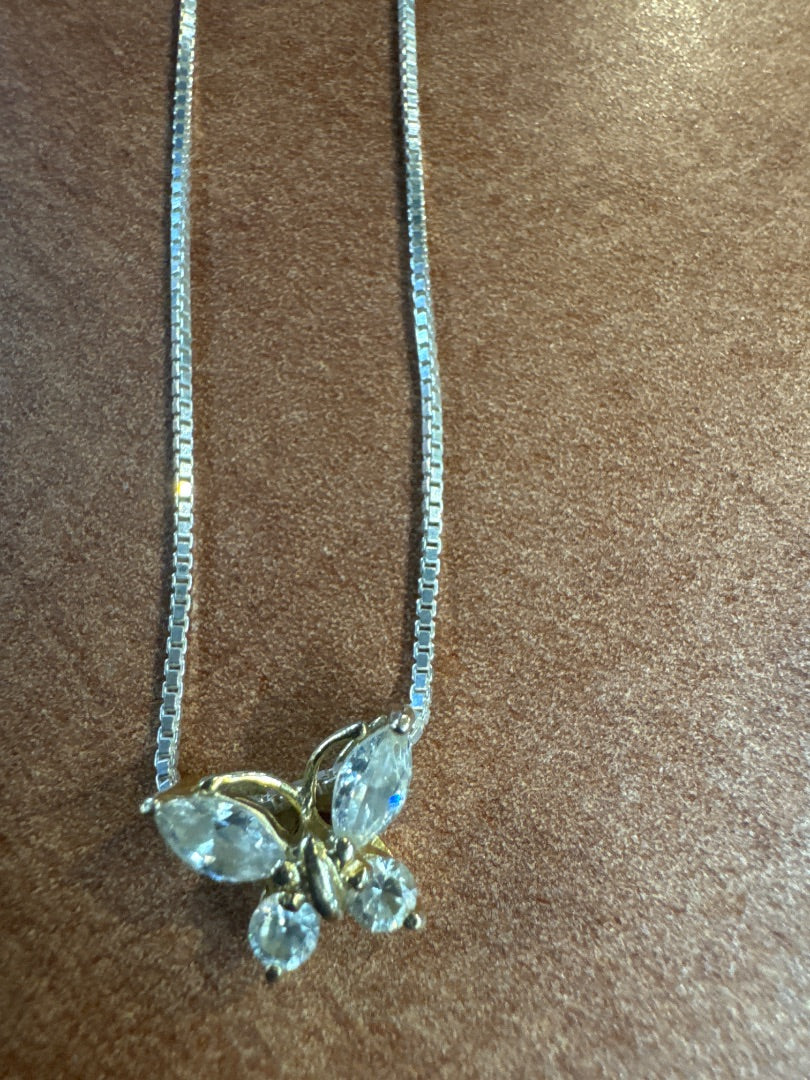 Butterfly and sterling nacklace