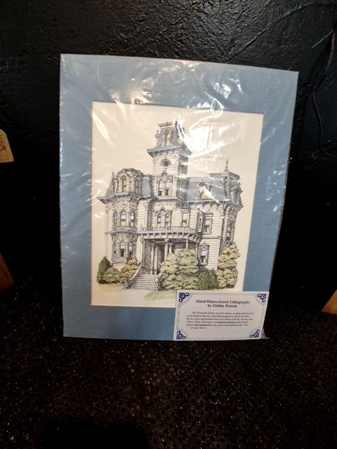Blue Matte Debbie Patrick Hand-Watercolored Lithograph, 11" × 14"