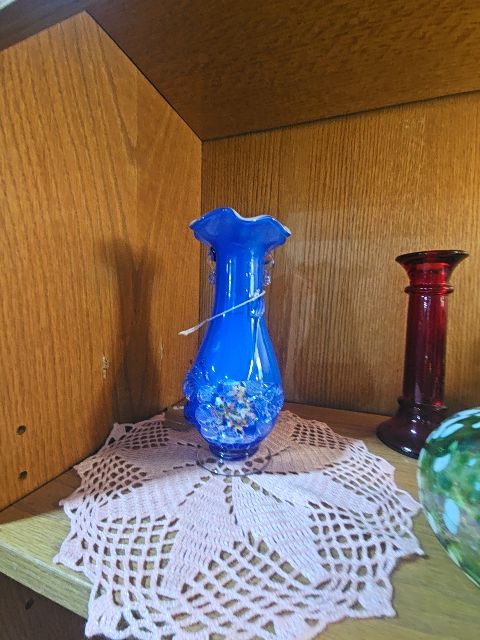 Blue blown glass vase