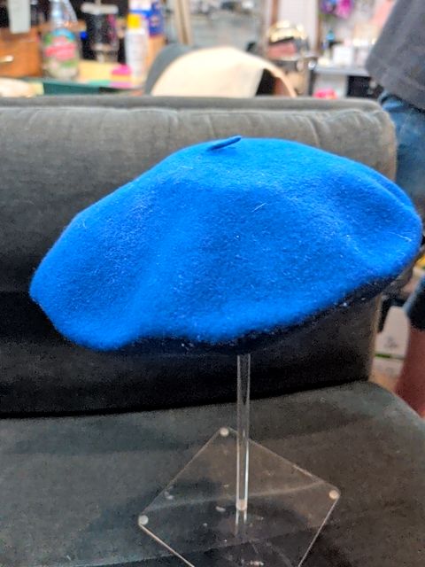 Blue wool beret