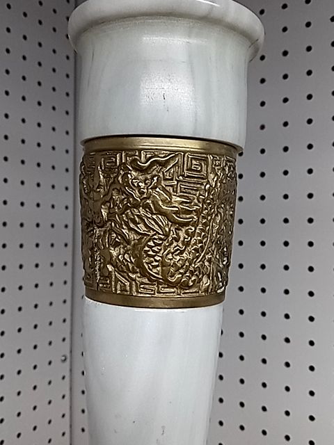 Gold  AS IS Brass Dragon Marble Lamp