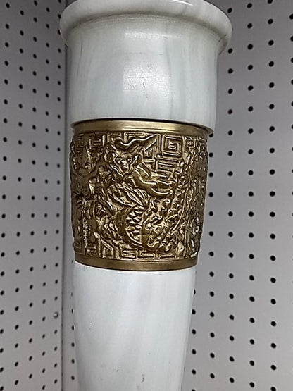 Gold  AS IS Brass Dragon Marble Lamp
