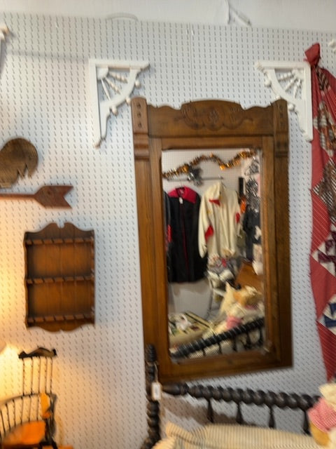 Med oak  Antique Mirror, 27”x44”