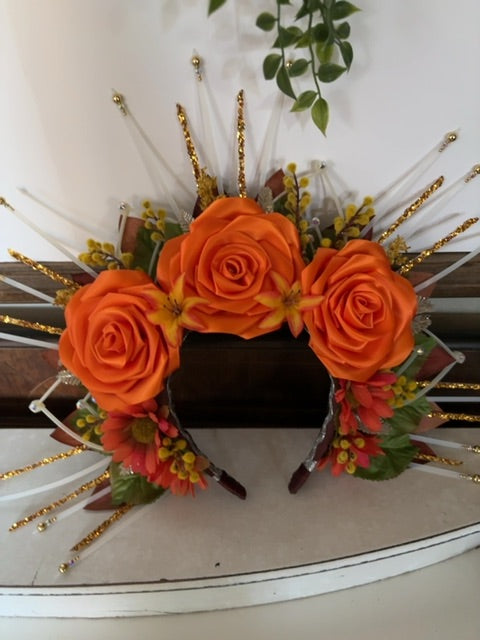 Orange MysticalCreationsByMaira Roses Catrina Crown