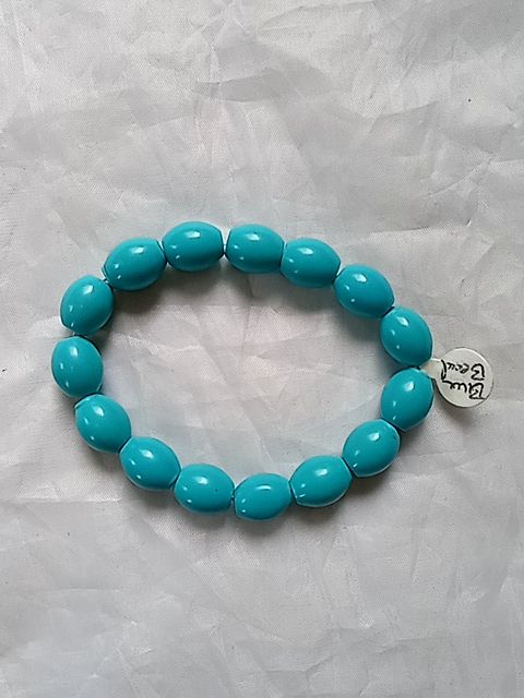 Blue  Beaded stretch bracelet