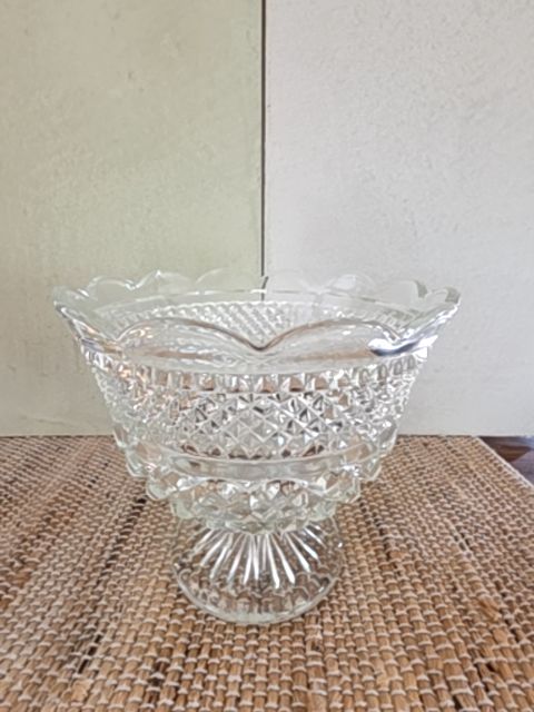 Antique glass dish - large 8 " dia