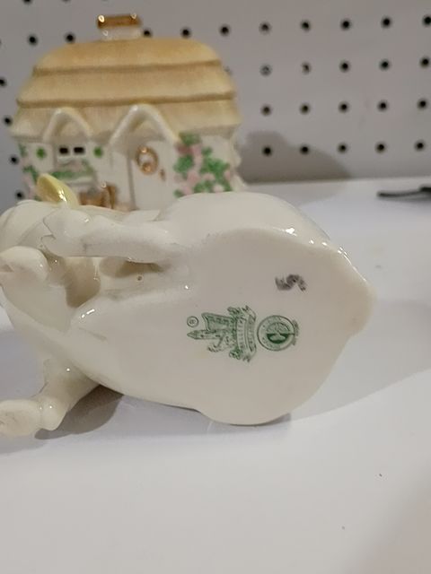 Belleek porcelain pig marked, Approx.3.5"