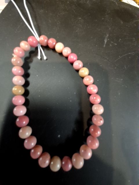 Pink Handmade Rhodonite Bracelet, 6 mm