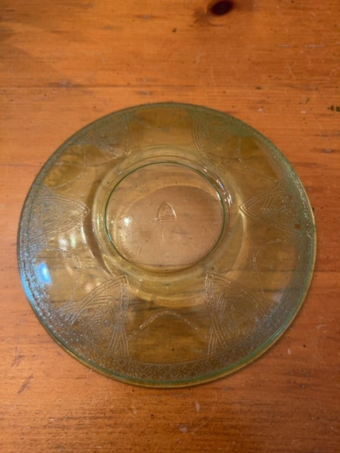 Antique Federal Uranium Glass Saucer