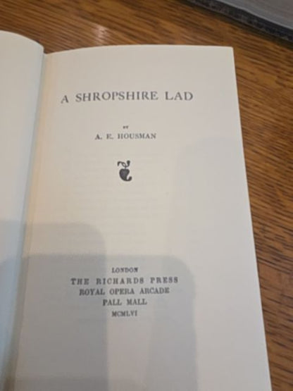 A Shropshire Lad A. E. Housman
