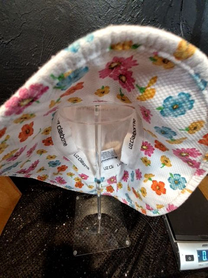 White w/Flowers Liz Claiborne Hat
