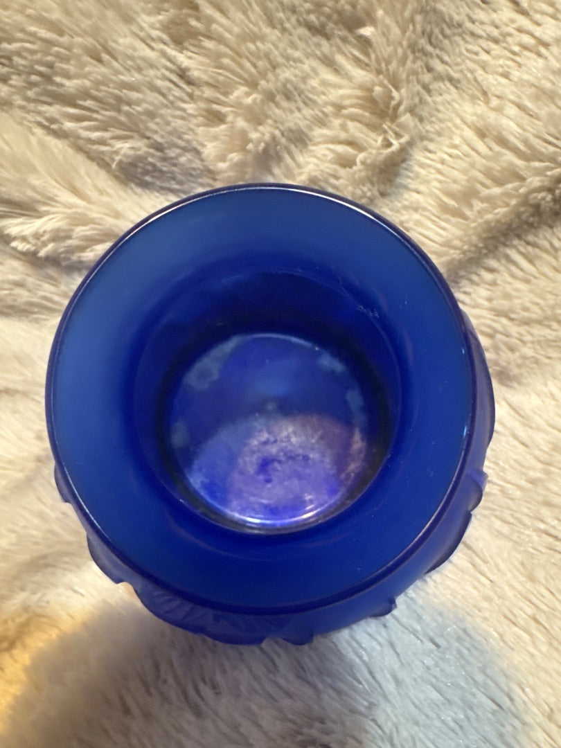Handmade Colbalt blue vase with butterfly