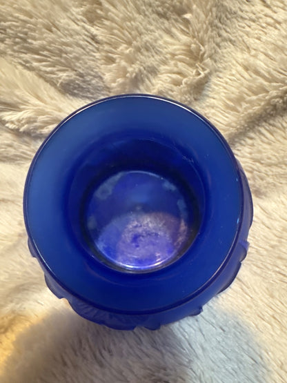 Handmade Colbalt blue vase with butterfly