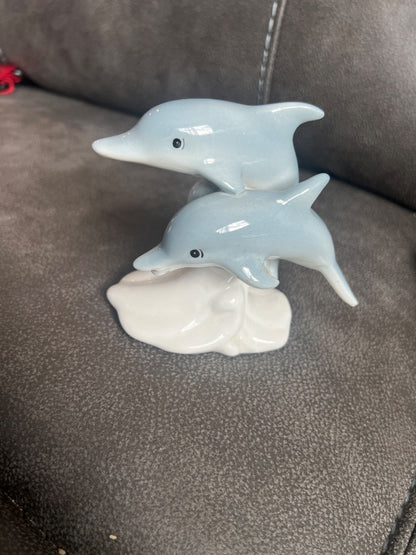 Porcelain dolphin figurine made in Japan