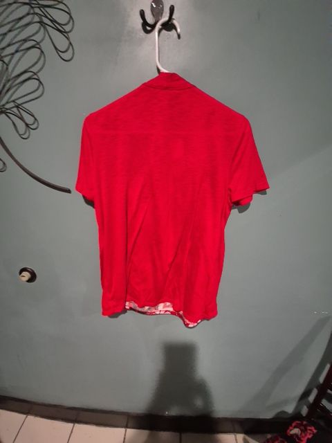 Red w/ Floral White Stag Top, LG