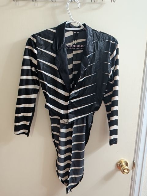 Black & White Handmade Striped Costume