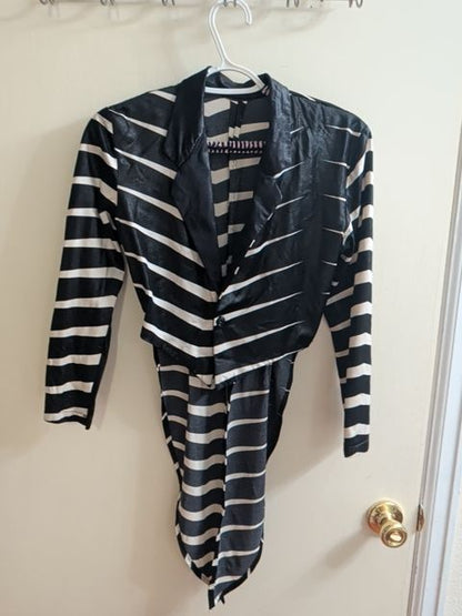 Black & White Handmade Striped Costume