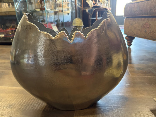 Huge Size Silver Shark-Bite Vase