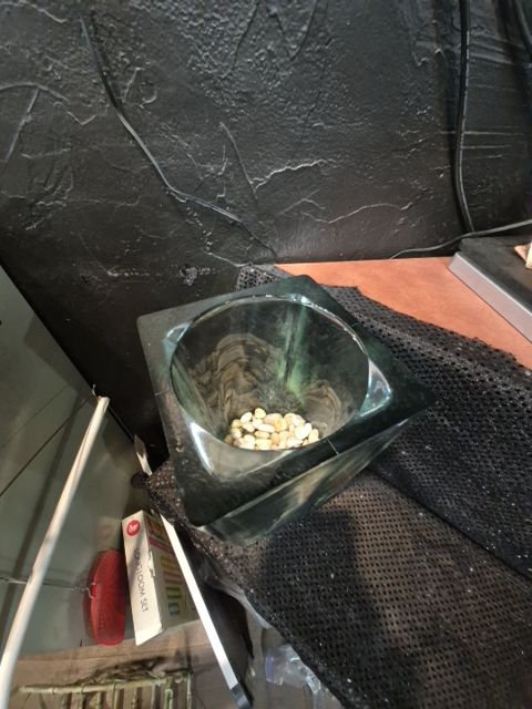 Large Square vase w/ rocks