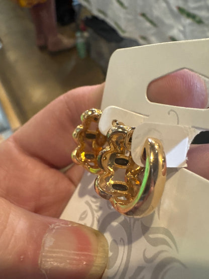 Sapphire gold plate earring
