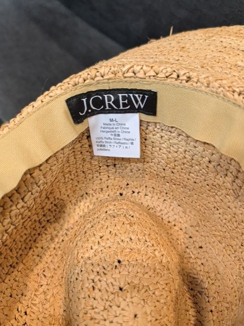 J. crew Straw hat W/ Faux pearls