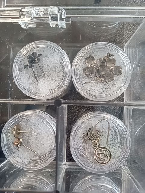 Various sterling silver stud earrings