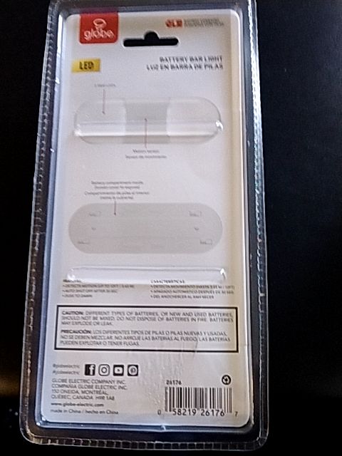 Off White Globe Battery Bar Light, Approximately 6-8 IN