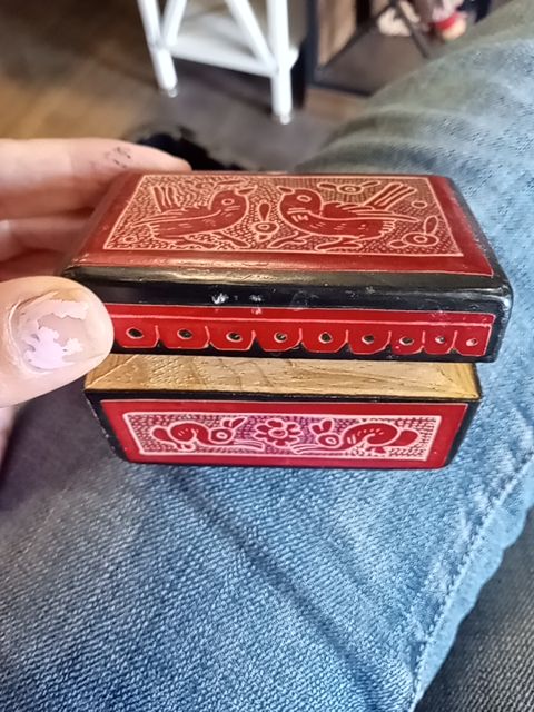Vintage hand carved bird box