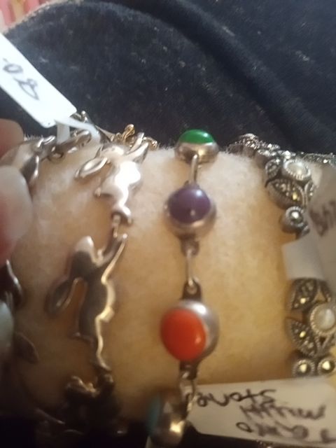 Sterling Taxco multi stone bracelet