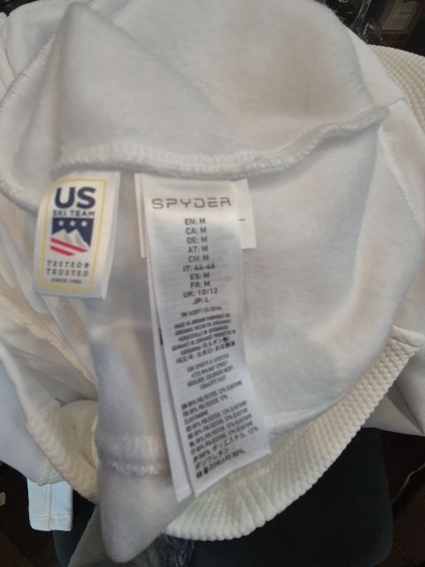 White  Spyder Encore Full Zip Fleece Jacket, M