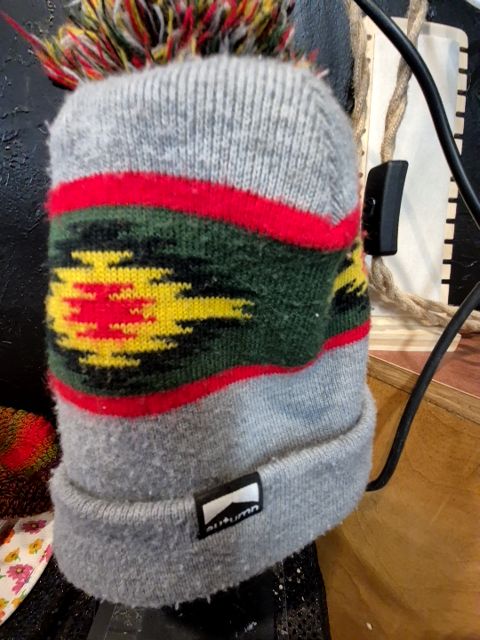 Grey w/Navajo Pattern Autumn Stocking Hat