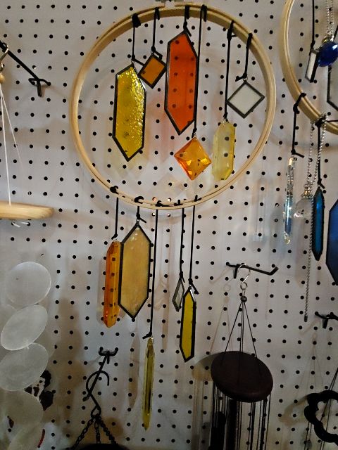 Yellow Yellow stained glass Wind chime