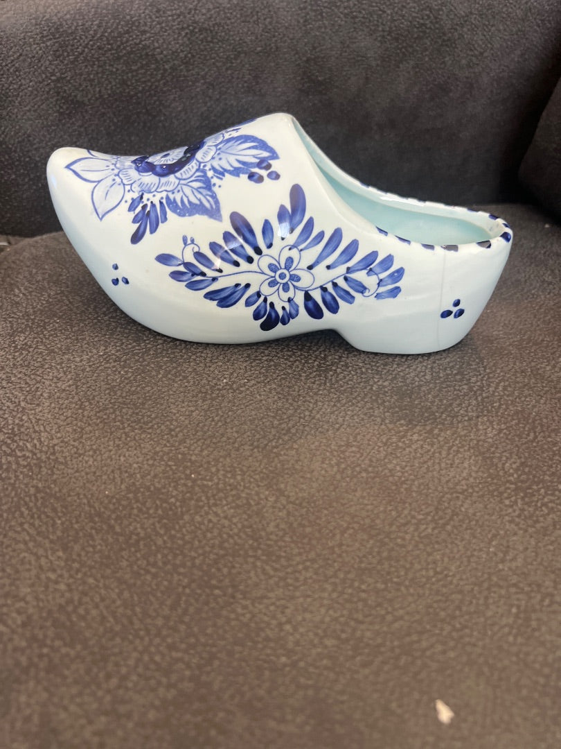 Vintage Delft Blauw Ceramic Dutch Clog Shoe