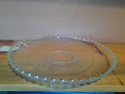 Glass  Vintage clear hobnob platter, 12.5" Diameter