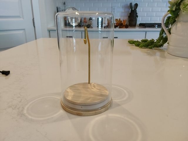 Wood base with glass dome  Small Pocket Watch Display, 6" tall