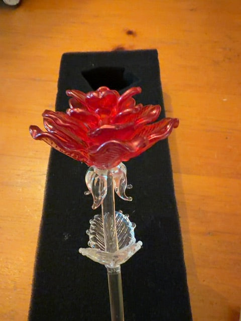 Vintage Waterford Crystal red rose