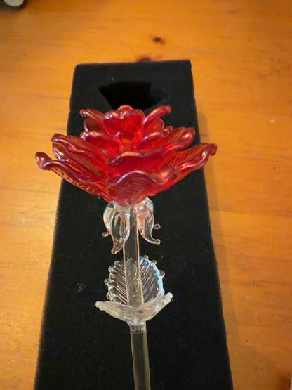 Vintage Waterford Crystal red rose