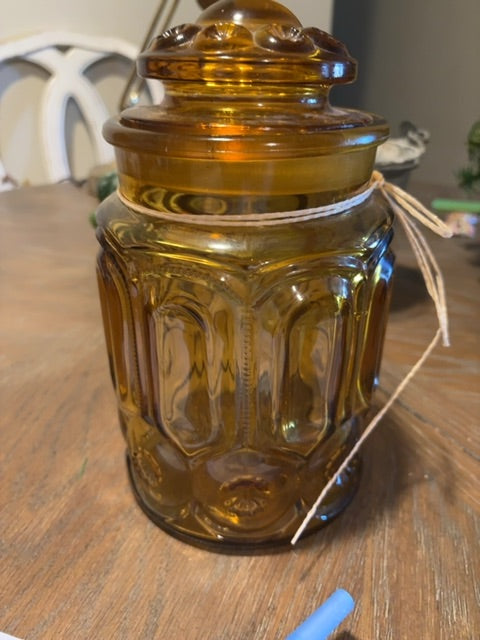 Amber L.E. Smith Amber Glass canister