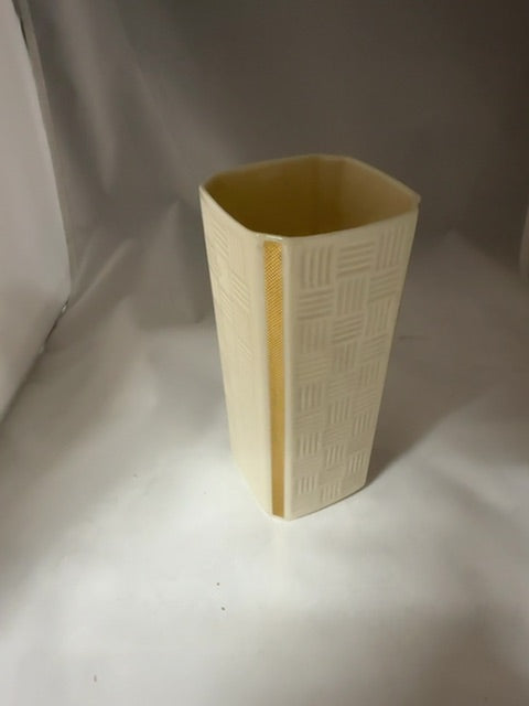 Tan and gold Lenox Ceramic vase, Small