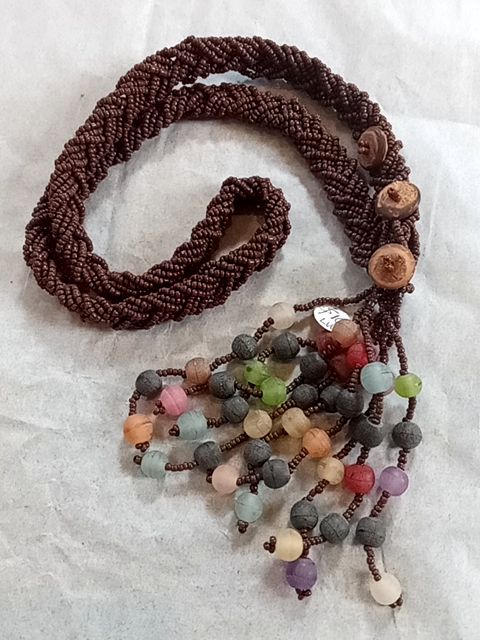Brown  Beaded tassel necklace