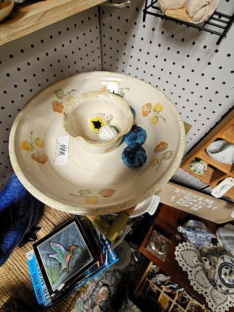 Ceramic Fall Leaves Chip and Dip platter LR