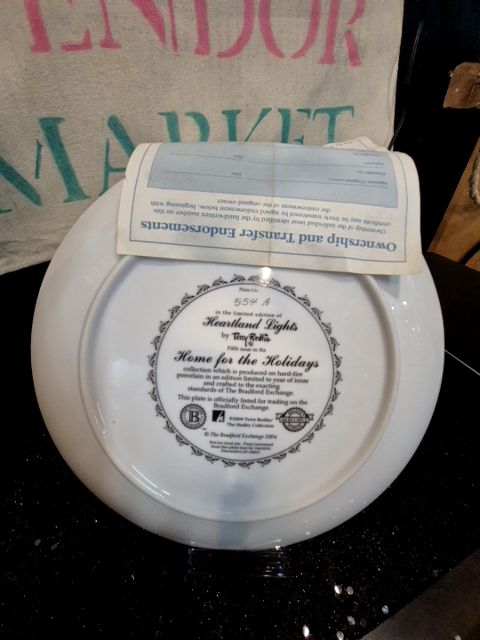 Silver Border Terry Redlin "Heartland Lights" Home for the Holidays Collection Plate, 9.25"