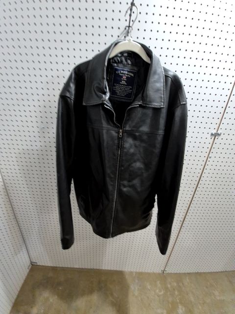 Black U.S. Polo Assn. Jacket, Faux Leather, XXL