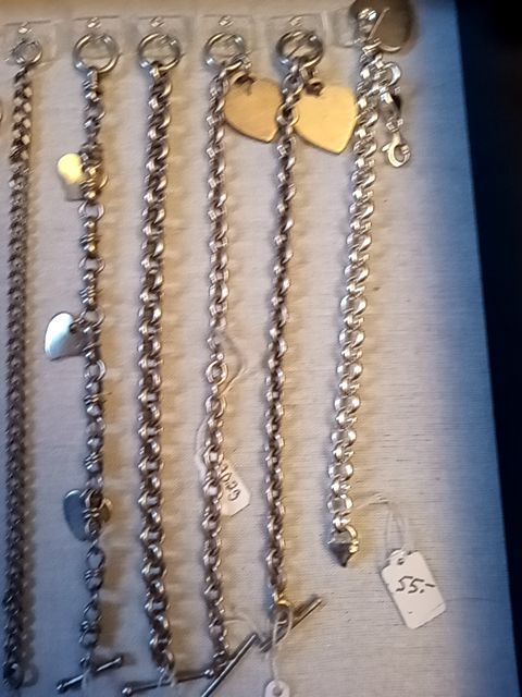 Sterling silver charm bracelet