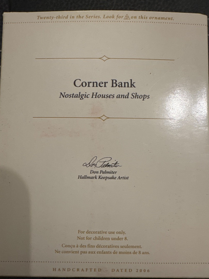 Hallmark corner bank ornament