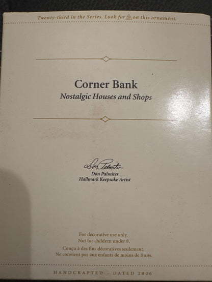 Hallmark corner bank ornament
