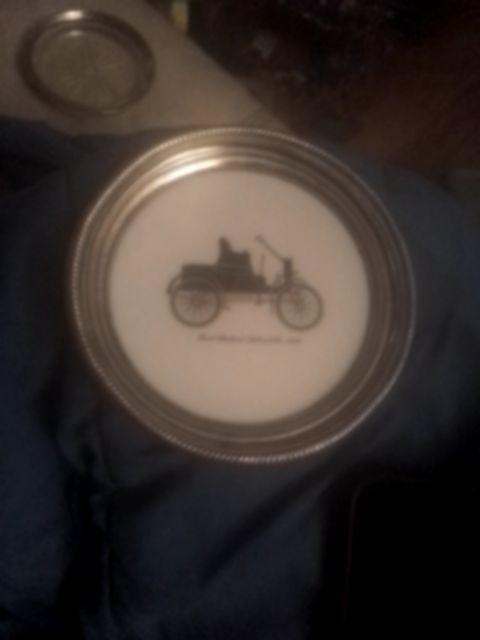 Collectible sterling first auto 1899 coaster